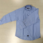 Blue Oxford Mens Long Sleeve Casual Cotton Shirts Good Workmanship