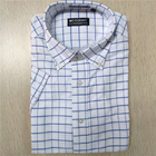 Short Sleeve Stylish Casual Shirts Checks Style 100% Cotton Fabric Normal Thickness