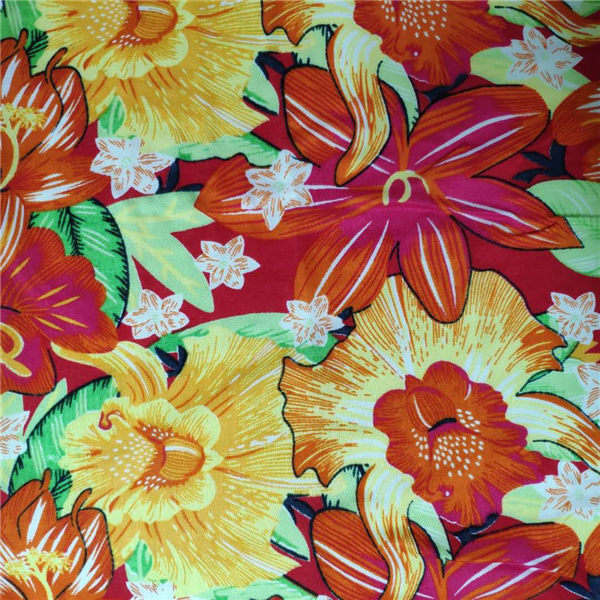 No Pilling Printed Rayon Fabric Breathable Comfortable To Wear 60X62 Density