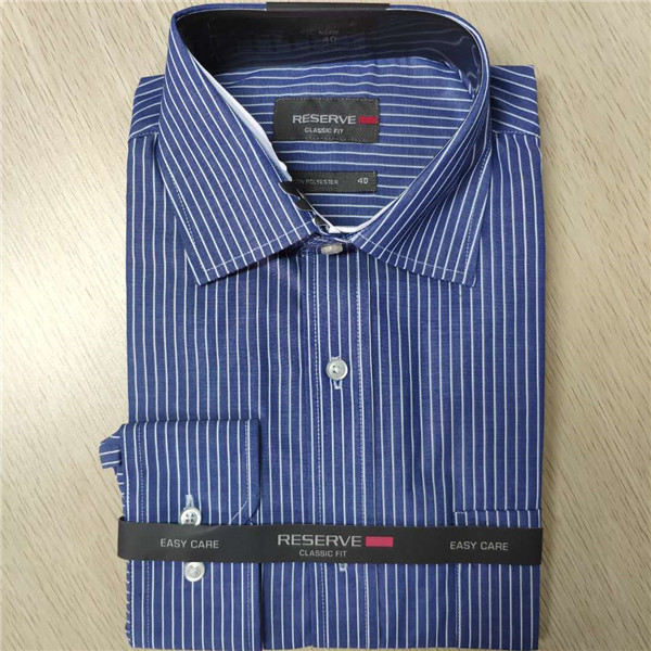 Long Sleeve Stripe Stylish Casual Shirts 60% Cotton/40% Polyester Cvc Fabric