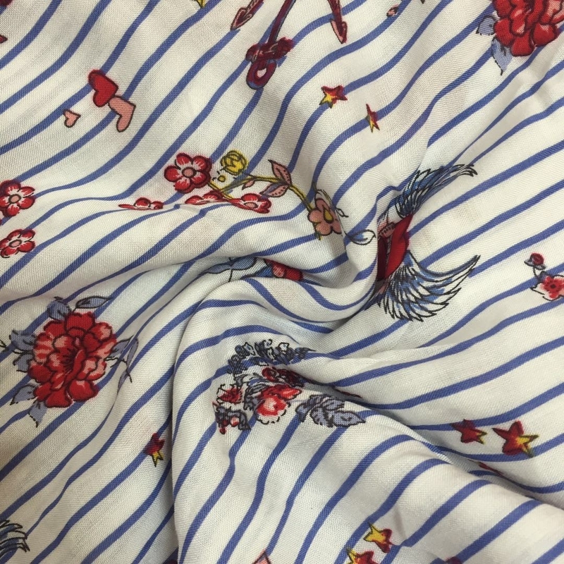 Comfortable Fashion Printed Rayon Fabric 54/55" Width 95 - 100GSM Weight